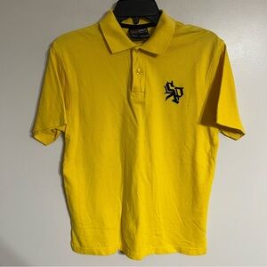 Men’s South Pole Short Sleeve Polo Shirt Embroidered Logo Size Medium Yellow